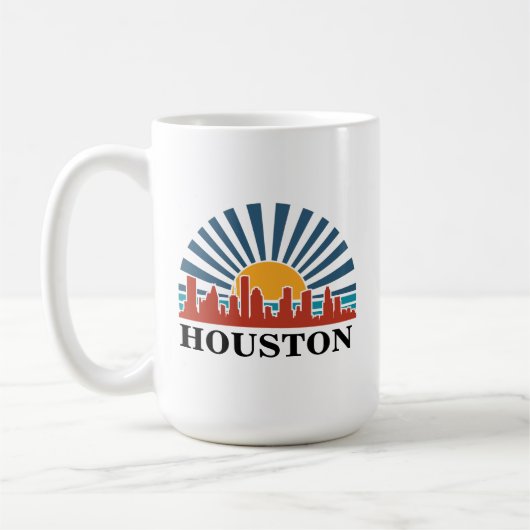 Mug Houston Texas Vintage Sunset Retro Travel (Gauche)