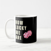 Mug How Lucky We Are Heart Dice Couples Matching Valen (Gauche)