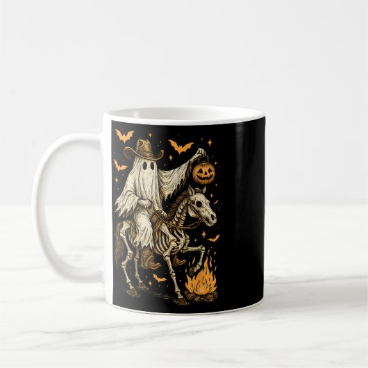 Mug Howdy Cowboy Ghost Citrouille Riding Skeleton Hors (Gauche)