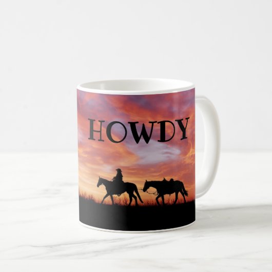 Mug Howdy Cowboy Horse Western Sky (Devant droit)
