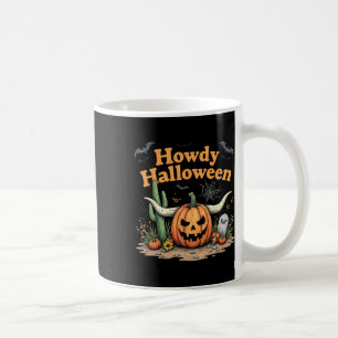 Mug Howdy Halloween Citrouille Skull Desert Western Sc
