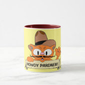 Mug "HOWDY PARDNER !" Dessin de Cowboy Mustache Cat Fu (Centre)