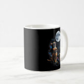 Mug Howling Cats Full Moon Starry Sky Galaxy Cosmic An (Devant droit)