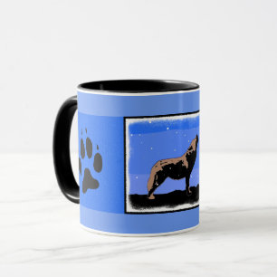 Mug Howling Wolf en hiver - Art faunique original
