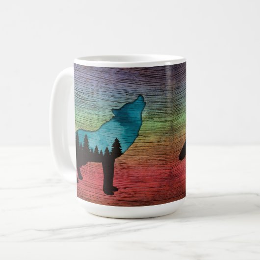 Mug Howling Wolf Forest Trees (Devant gauche)