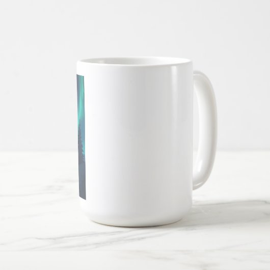 Mug Howling Wolf Silhouette Auror Borealis (Devant droit)