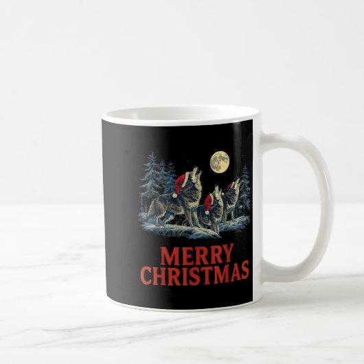 Mug Howling Wolves Merry Christmas Holiday Design (Droite)