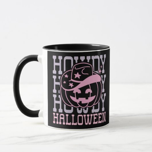 Mug Howly Halloween Citrouille Cowboy Casquette Black  (Gauche)
