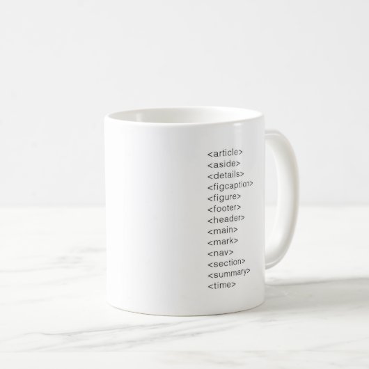MUG HTML5 ELEMENTS (Devant droit)