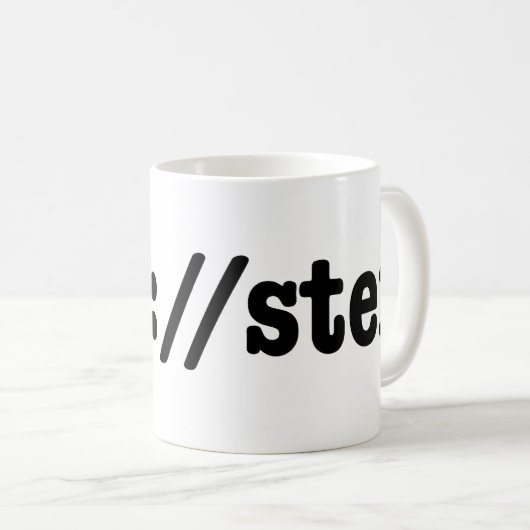 Mug http://ster / code html (Devant droit)