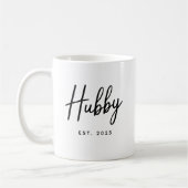 Mug Hubby Black Script Typography Established Year (Gauche)