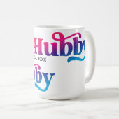 Mug Hubby Couple Mariage Anniversaire personnalisé col (Devant droit)