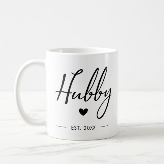 Mug Hubby Mari De La Typographie Moderne M. Mme Mariag (Gauche)
