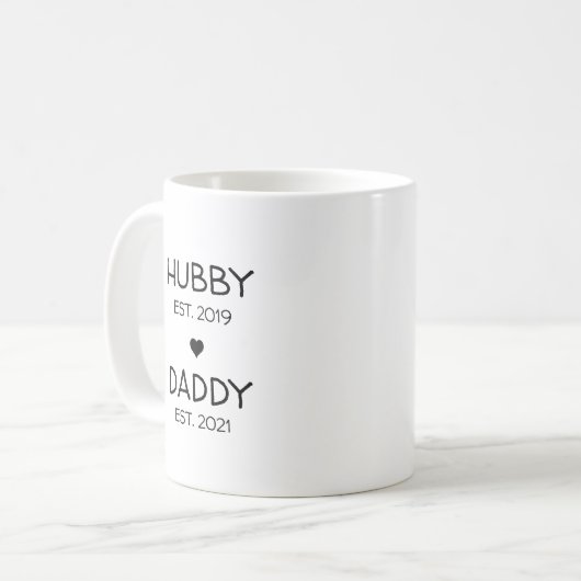 Mug HubbyDaddy Faire-part de grossesse révélation de b (Devant gauche)