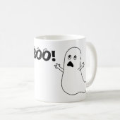 Mug Huez ! Bande dessinée effrayée mignonne de fantôme (Devant droit)