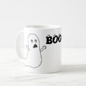 Mug Huez ! Bande dessinée effrayée mignonne de fantôme (Devant gauche)