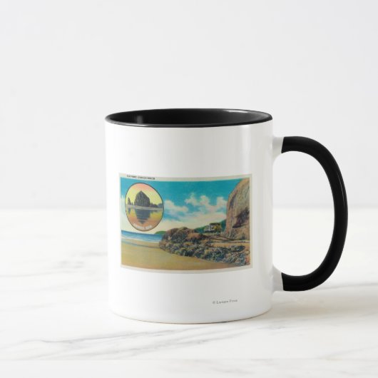 Mug Hug Point à Cannon Beach et Haystack Rock (Droite)