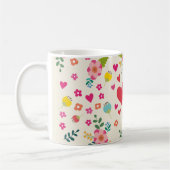 Mug Hugs et baisers - Fleurs et Coeurs (Gauche)