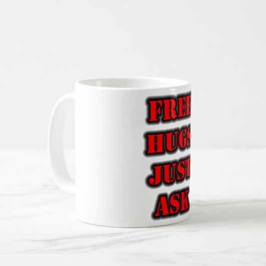 Mug HUGS GRATUITS Posez simplement la question (Devant gauche)