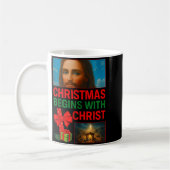 Mug Hugvyn Christmas Begins With Christ Jesus Cross Ch (Gauche)