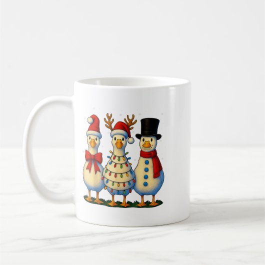 Mug Hugvyn Christmas_ Drôle Père Noël Goose Silly Joye (Gauche)