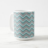 Mug Huile d'argent et ZigZag Turquoise (Devant gauche)