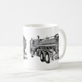 Mug Huile de camion-pompier gris peinte, (Devant droit)