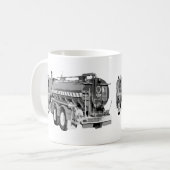 Mug Huile de camion-pompier gris peinte, (Devant gauche)