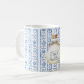 Mug Huile d'olive bleue rustique sicilienne italienne (Devant gauche)