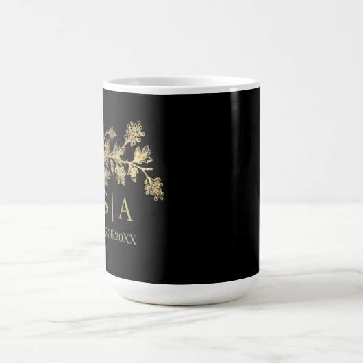 Mug Huile d'or sur mesure Luxe Botanographie Monogramm (Centre)