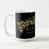 Mug Huile d'or sur mesure Luxe Botanographie Monogramm (Gauche)