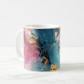 Mug Huile rose, turquoise et or (Devant gauche)
