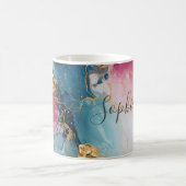 Mug Huile rose, turquoise et or (Centre)