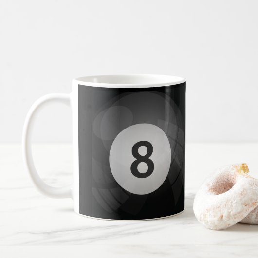 Mug Huit Billard Ball Café Mug, Coupe (Avec donut)