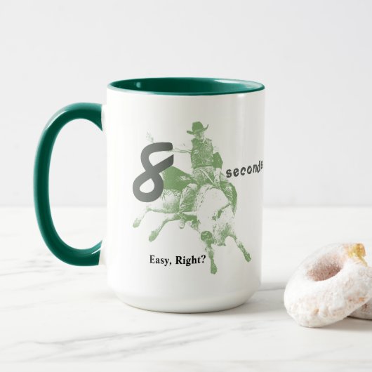 Mug Huit Secondes, Facile, N'Est-Ce Pas ? Bull Riding  (Avec donut)