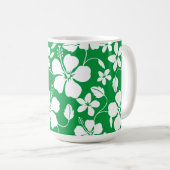 MUG HULA HAÏIENNE (HIBISCUS) VERT (Devant droit)