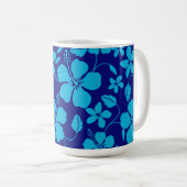 MUG HULA HAWAIEN (HIBISCUS) BLEU FONCÉ/CLAIR (Devant droit)