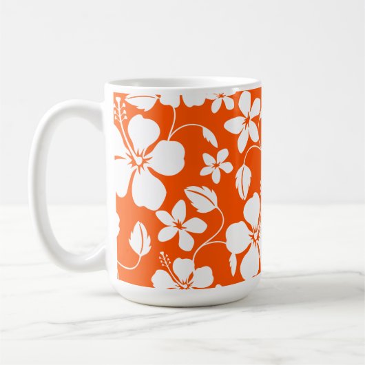 MUG HULA HAWAIEN (HIBISCUS) ORANGE (Gauche)
