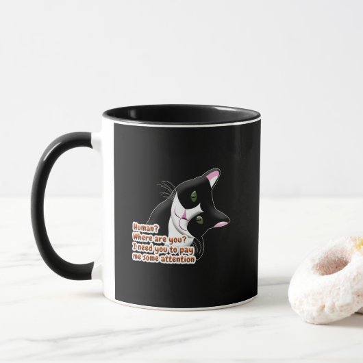 Mug Humain ? Où es-tu ? Chat (Avec donut)
