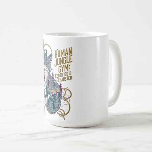 Mug Human Jungle Gym Fox Tee | Certified & Exhausted (Devant droit)