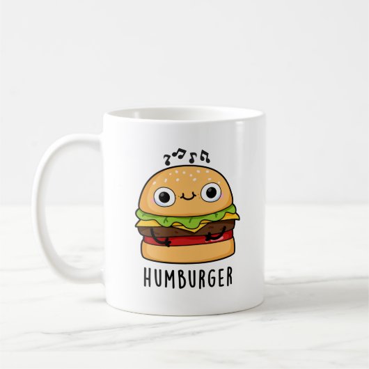 Mug Humburger Funny Humming Burger Pun (Gauche)