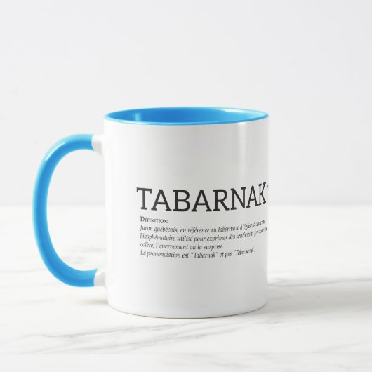 Mug Humeur Français de Québec Tabarnak Juron Joual (Gauche)