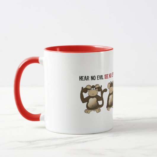 Mug Humeur sage de singes (Gauche)