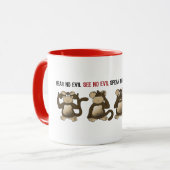 Mug Humeur sage de singes (Devant gauche)