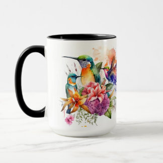 Mug Humming Birds avec de belles fleurs