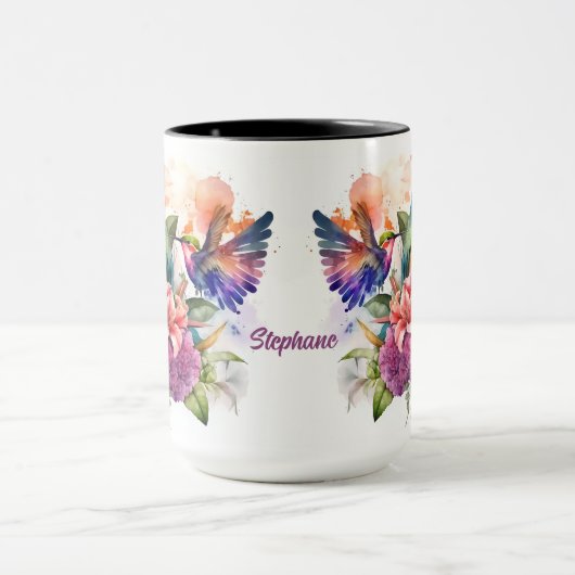 Mug Humming Birds avec de belles fleurs (Centre)