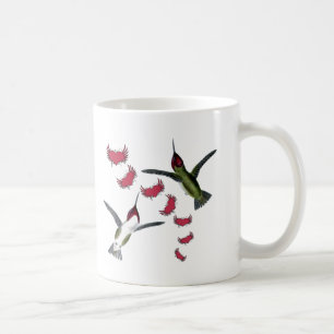 Mug Humming Birds Grunge Hearts with Wings