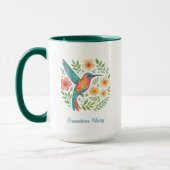 Mug Hummingbird Floral Garden Botanical Art (Gauche)