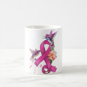 Mug Hummingbird Flower rose Ruban Cancer du sein Aware (Centre)