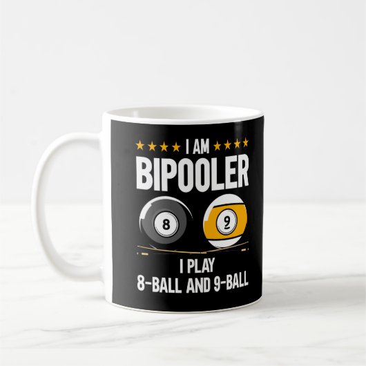 Mug humour à 8 balles et 9 balles Billard amusant (Gauche)